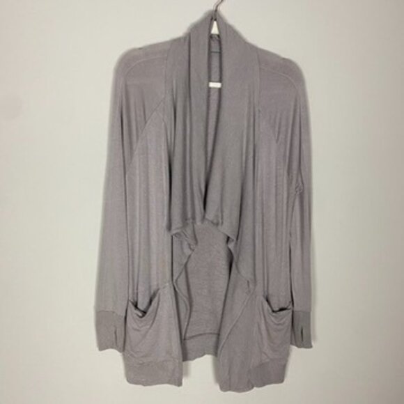 Athleta Studio Wrap Cardigan Light Purple Womens Small Long Slouchy - Picture 1 of 7